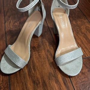 TOP Moda Women's Glittering Silver Heels